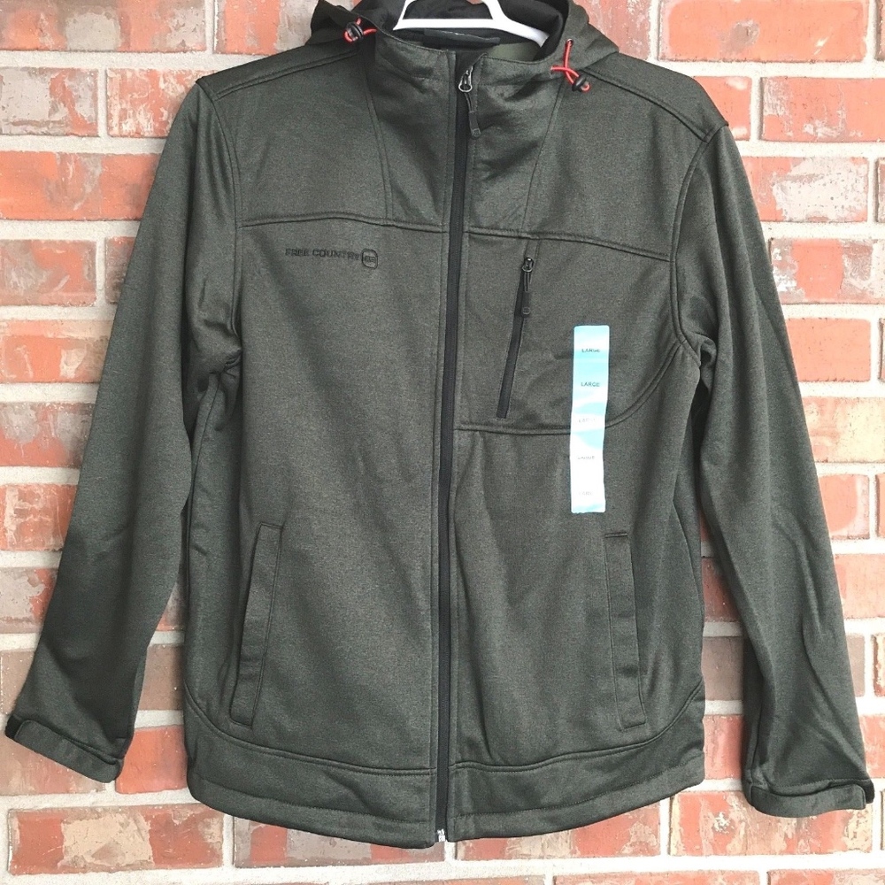Free Country Tech Fleece Jacket L XL XXL Olive Green
